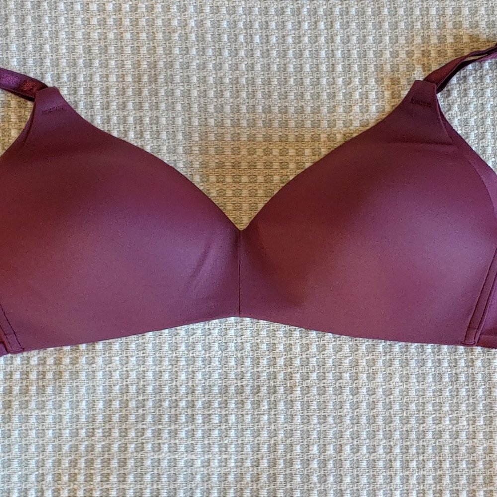 Warner’s No Side Effects Wireless T-shirt Bra 36B - Merlot NWOT